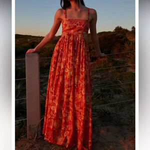 NWT Hansen & Gretel Iman Maxi Dress in Sunset Swirl